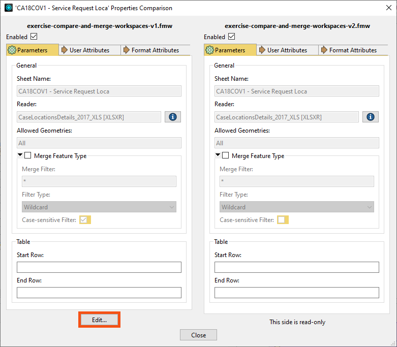 Editing an object on the Editable canvas